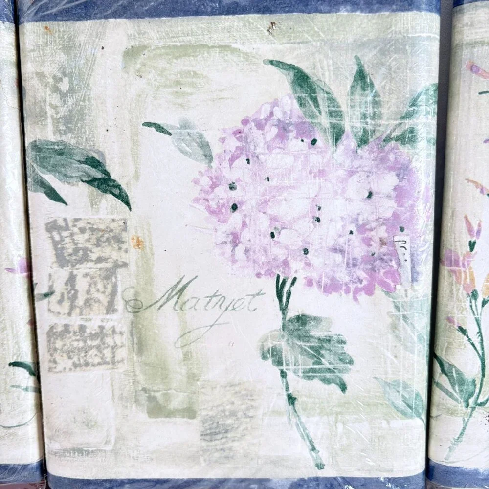 Vintage Home Trends Country‎ Themed Rustic Floral 3x Wallpaper Border 15 yds NOS